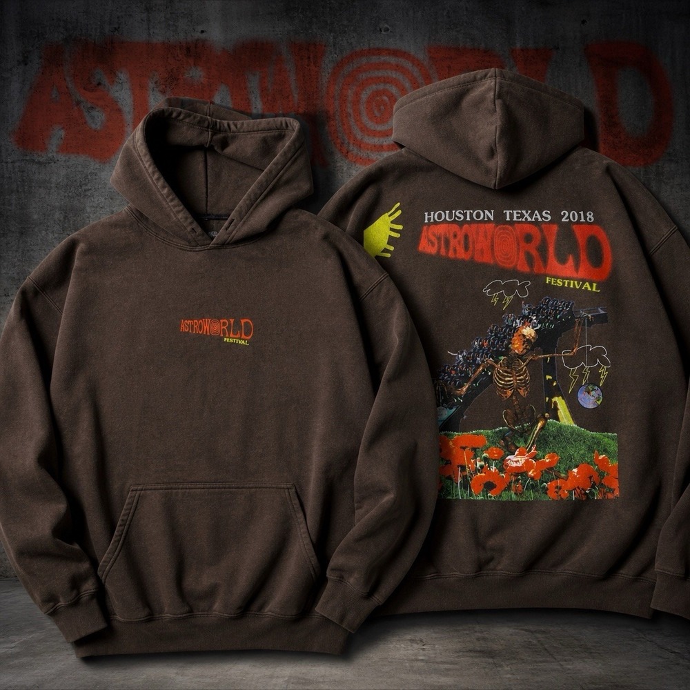 Travis Scott Houston Astroworld Festival 2018 Pullover Hoodie Size Large Concert